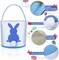 6 Pack Easter Bunny Basket Tote Bags, Reusable Canvas Rabbit Gift Buckets with Handles for Egg Hunt, Party Favors & Kids Gifts